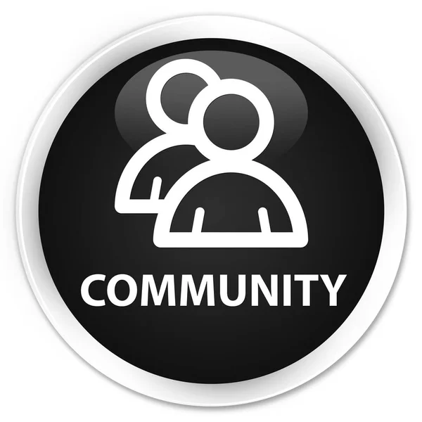 Community (group icon) premium black round button — Stock Photo, Image