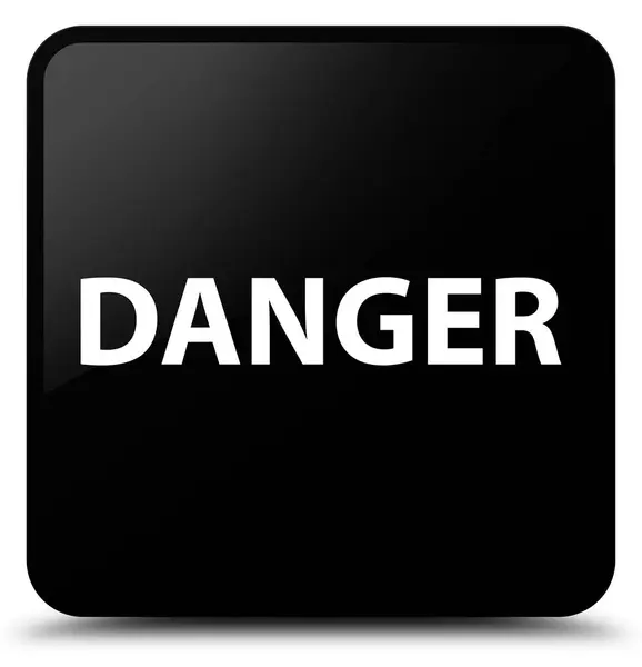 Danger bouton carré noir — Photo