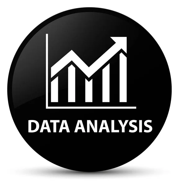 Analisis data (ikon statistik) tombol bundar hitam — Stok Foto