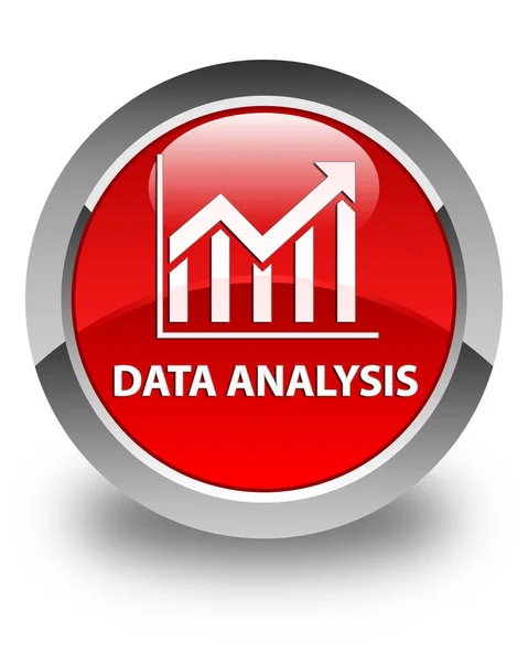 Analisis data (ikon statistik) tombol bulat merah mengkilap — Stok Foto