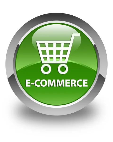 E-commerce glossy soft green round button — Stock Photo, Image