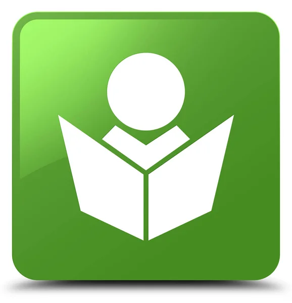 E-Learning ikonu měkký zelený čtvercové tlačítko — Stock fotografie