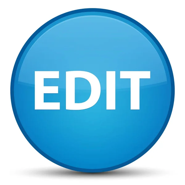 Editar especial cyan botón redondo azul — Foto de Stock