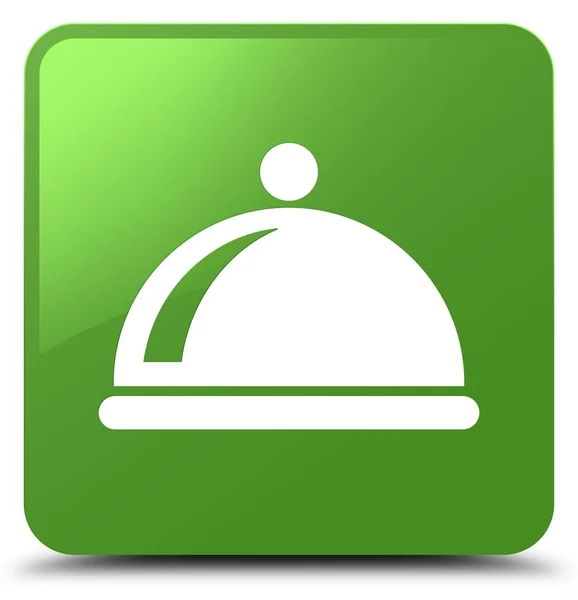 食品料理アイコン ソフト緑四角ボタン — ストック写真