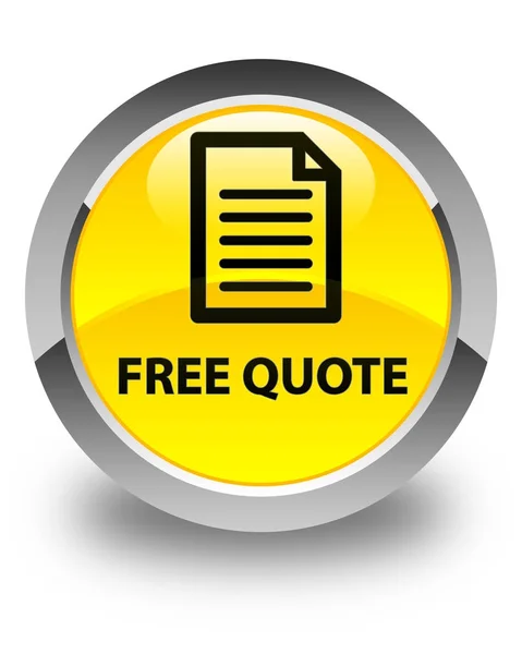 Free quote (page icon) glossy yellow round button — Stock Photo, Image