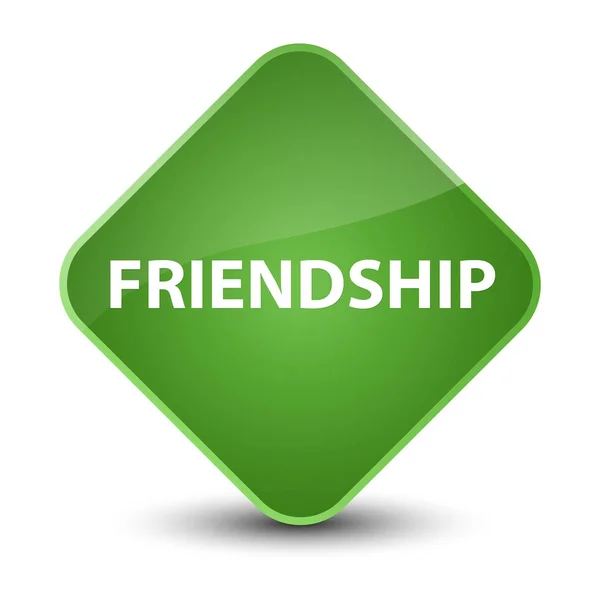 Friendship elegant soft green diamond button — Stock Photo, Image