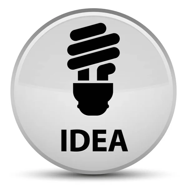 アイデア (電球アイコン) 特別な白い円形のボタン — ストック写真