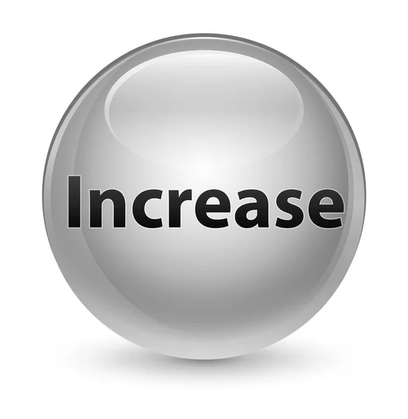 Increase glassy white round button — Stock Photo, Image