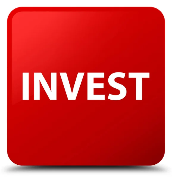 Кнопка Invest red square — стоковое фото