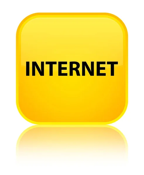 Internet botão quadrado amarelo especial — Fotografia de Stock