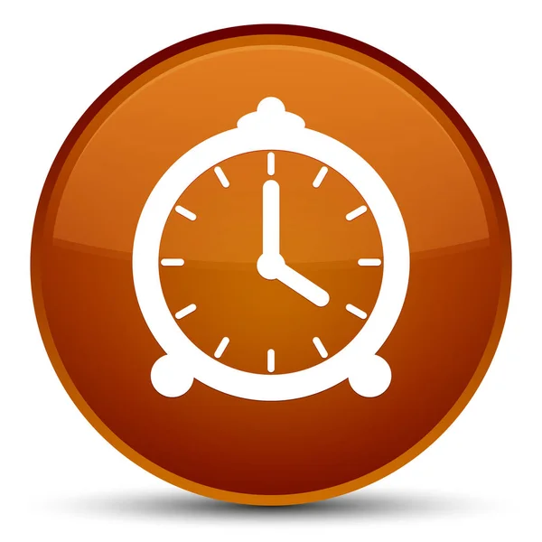 Reloj despertador icono especial marrón botón redondo —  Fotos de Stock