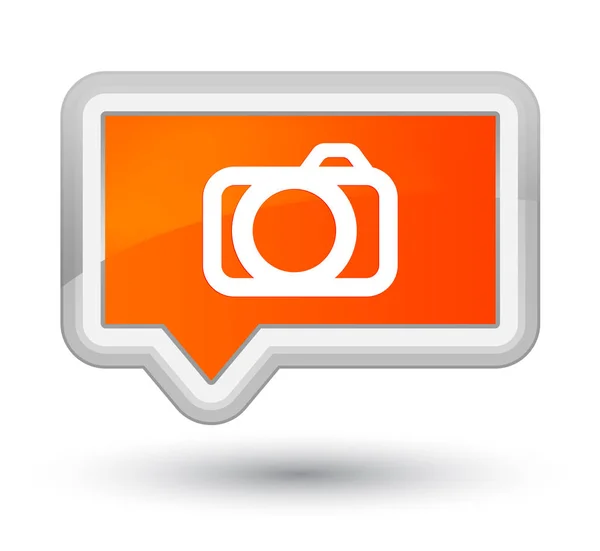 Knoop van de voornaamste oranje banner van het pictogram van de camera — Stockfoto