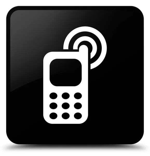 Mobilní telefon vyzváněcí černé čtvercové tlačítko — Stock fotografie