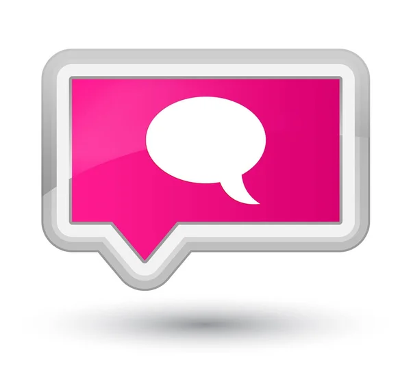 Knoop van de voornaamste roze banner van het pictogram van de chat — Stockfoto