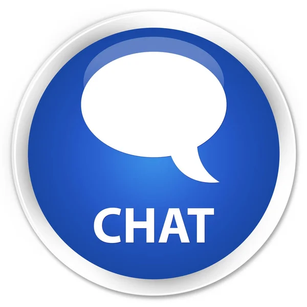 Pulsante rotondo blu premium Chat — Foto Stock