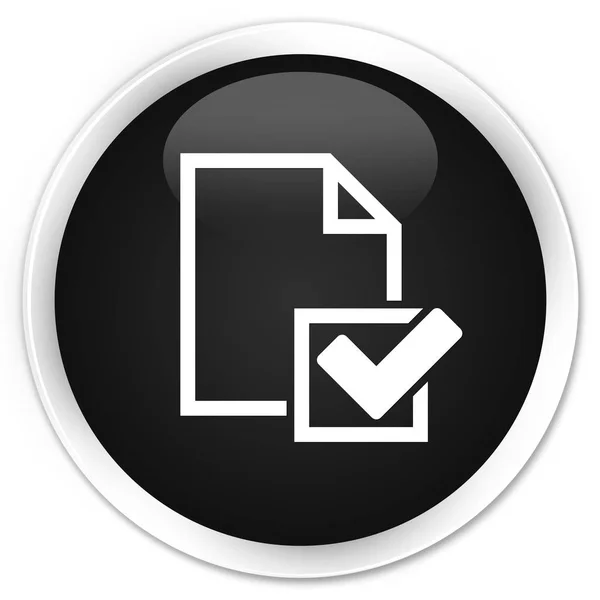 Checklist icon premium black round button — Stock Photo, Image