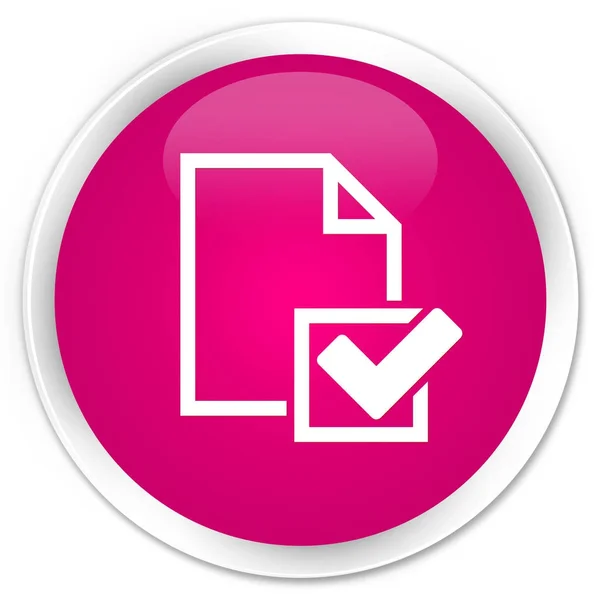 Checklista ikonen premium rosa runda knappen — Stockfoto