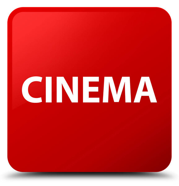 Cinema isolated on red square button abstract illustration