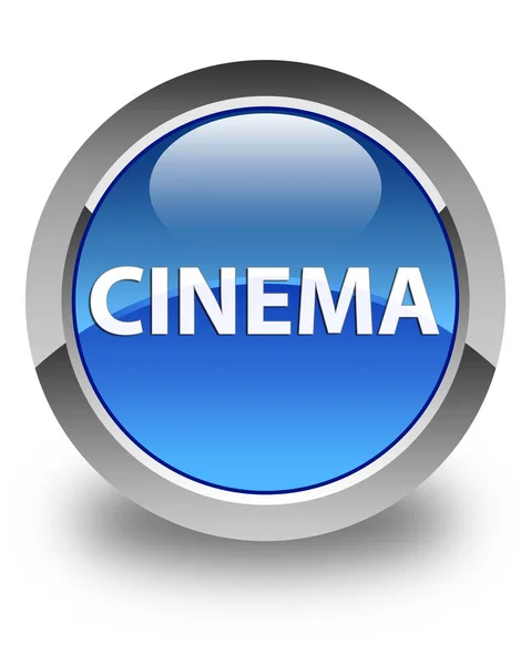 Cinema brillante botón redondo azul —  Fotos de Stock