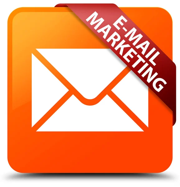 E-mail marketing orange square button red ribbon in corner