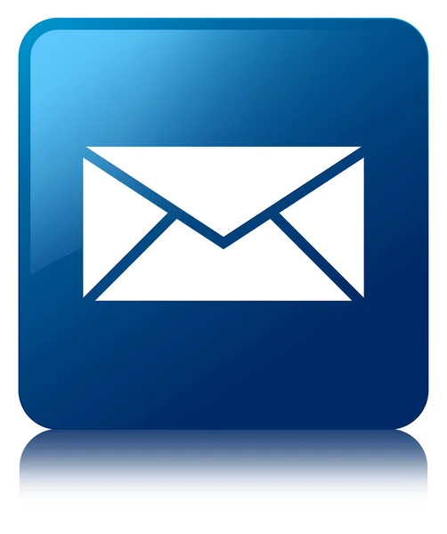 E-posta simgesi mavi kare düğme — Stok fotoğraf