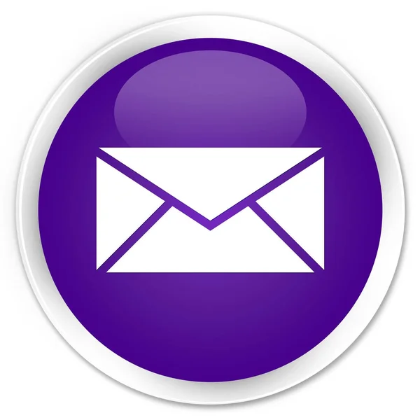 Icono de correo electrónico botón redondo púrpura premium — Foto de Stock