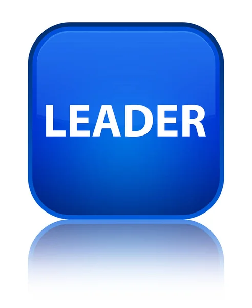 Ledare speciella blå fyrkantiga knappen — Stockfoto