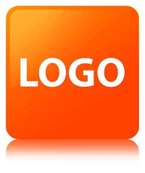 Logo laranja botão quadrado — Fotografia de Stock