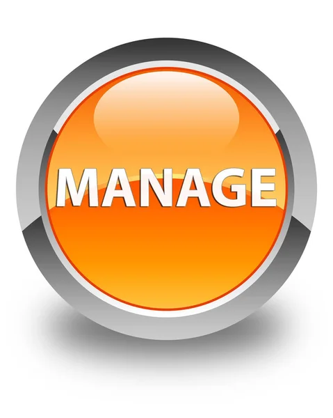 Manage glossy orange round button — Stock Photo, Image