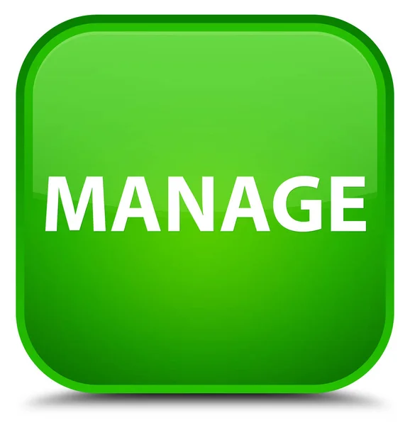 Zarządzanie specjalne zielony przycisk kwadratowy — Zdjęcie stockowe