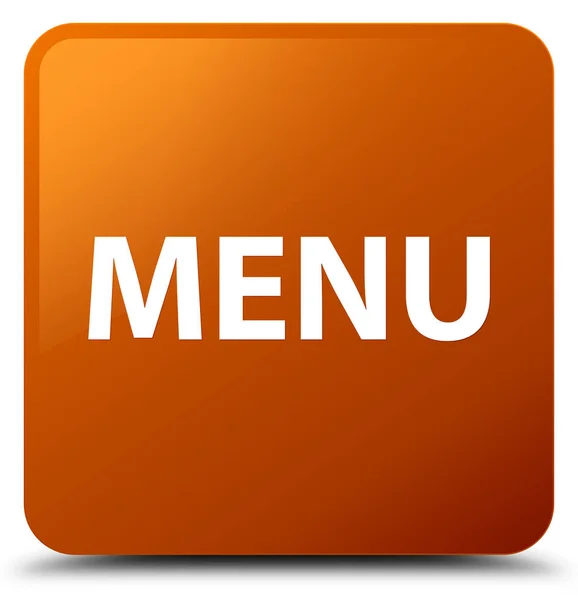 Menu brown square button — Stock Photo, Image