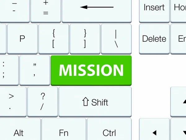 Missione tasto tastiera verde morbido — Foto Stock