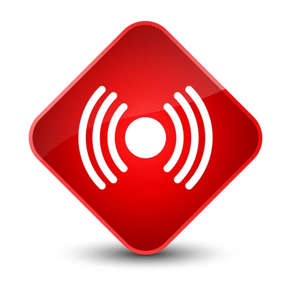 Icône de signal réseau élégant bouton diamant rouge — Photo
