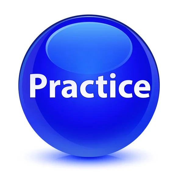 Practice glassy blue round button — Stock Photo, Image