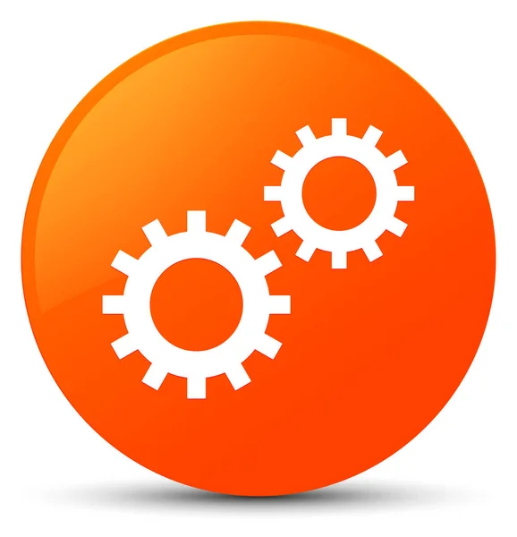 进程图标橙色圆形按钮 — 图库照片