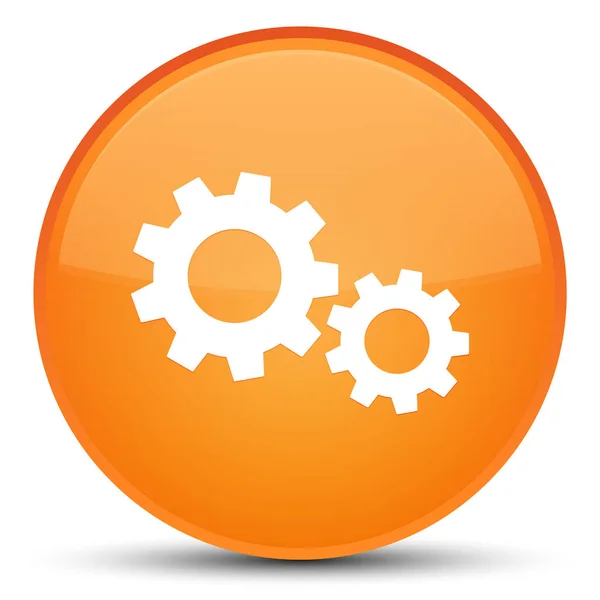 Proces speciální oranžové kulaté tlačítko — Stock fotografie