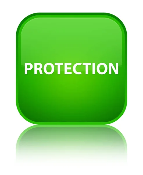 Protection special green square button — Stock Photo, Image