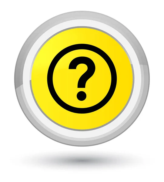 Question icon prime yellow round button — Stock Photo, Image