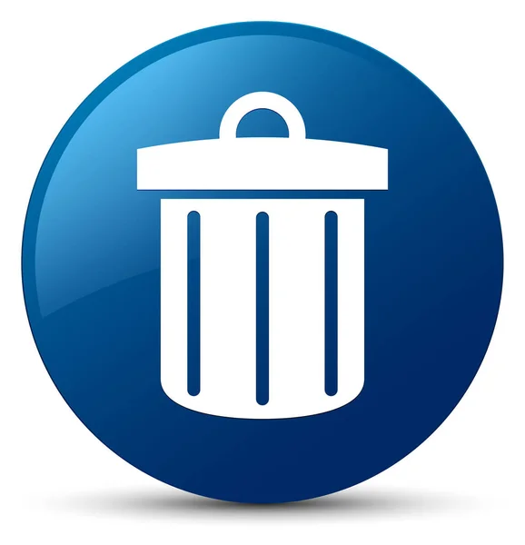 Recycle bin icon blue round button — Stock Photo, Image