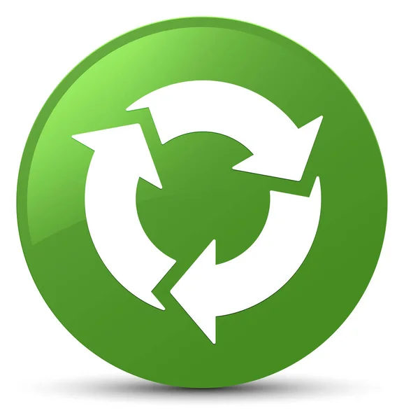 Symbol erneuern weicher grüner runder Knopf — Stockfoto