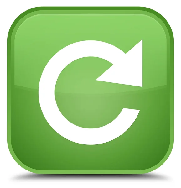 Reply rotate icon special soft green square button — Stock Photo, Image