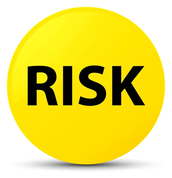 Risco botão redondo amarelo — Fotografia de Stock