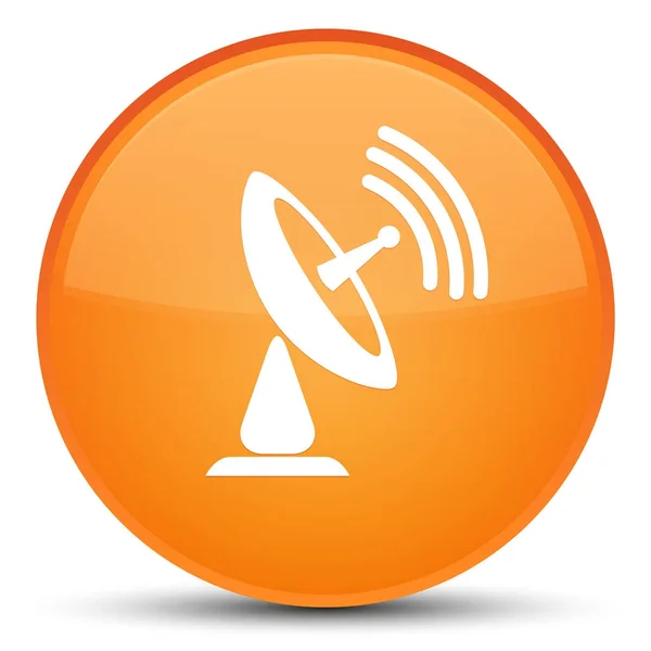 Satelitní mísa ikonu speciální oranžové kulaté tlačítko — Stock fotografie