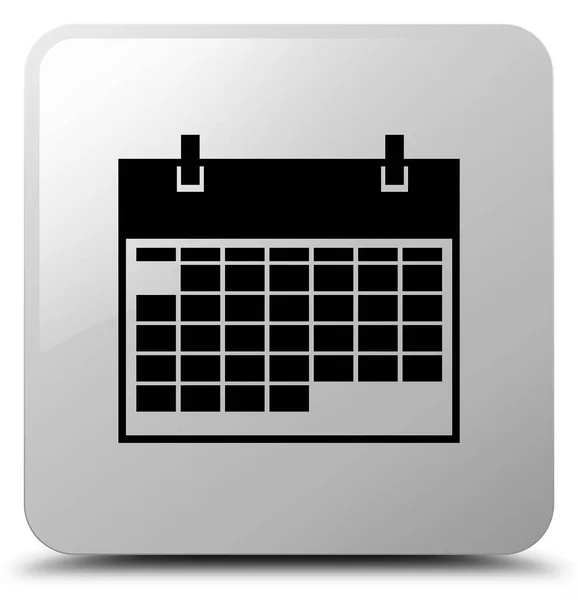Kalendarz ikona biały przycisk kwadratowy — Zdjęcie stockowe