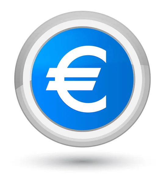 Euro-ikonen prime cyan blå runda knappen Signera — Stockfoto