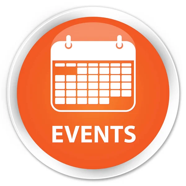 Events (calendar icon) premium orange round button Stock Image Everypixel