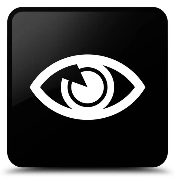 Augensymbol schwarzer quadratischer Knopf — Stockfoto