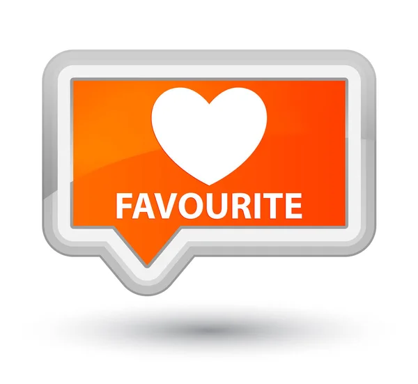 Favourite (heart icon) prime orange banner button — Stock Photo, Image