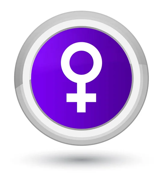 Жіночий знак значок просто фіолетова кругла кнопка — стокове фото