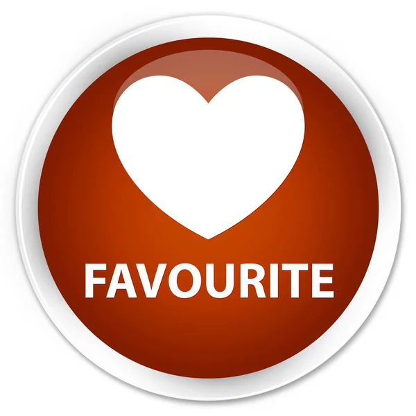 Favourite (heart icon) premium brown round button — Stock Photo, Image